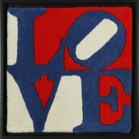 INDIANA ROBERT (n. 1928) Slovakian - LOVE. Tappeto. Cm 39,00 x 39,00. N.230....