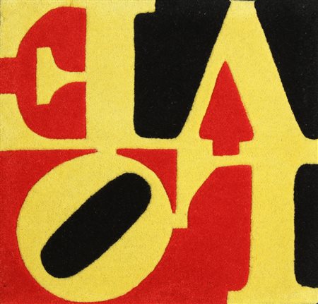 INDIANA ROBERT (n. 1928) Liebe Love. Tappeto. Cm 63,00 x 63,00. 784/999. Al...