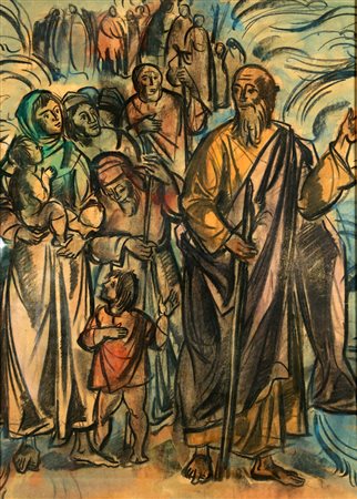 DI PRATA OSCAR (1910 - 2006) Senza titolo. Carboncino su carta. Cm 50,00 x...