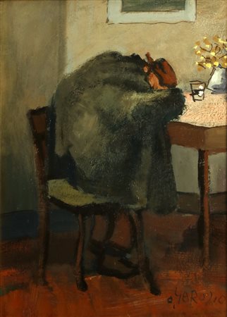 GAROSIO OTTORINO (1904 - 1980) Senza titolo. Olio su cartone pressato. Cm...