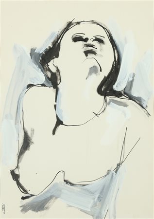 VENTURI MARINO Senza titolo. Tecnica mista su carta. Cm 35,00 x 48,00. Firma...