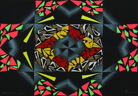 FINZI ENNIO (n. 1931) Alternando lo sguardo. Tecnica mista su carta. Cm 50,00...