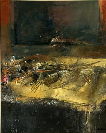 MARTINELLI GIUSEPPE (n. 1930) Senza titolo. Tecnica mista su cartone. Cm...