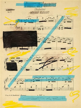 CHIARI GIUSEPPE (1926 - 2007) Senza titolo. Tecnica mista e collage su...