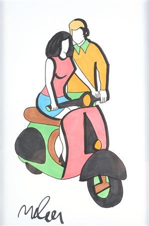 LODOLA MARCO (n. 1955) Senza titolo. Tecnica mista su cartoncino. Cm 29,00 x...