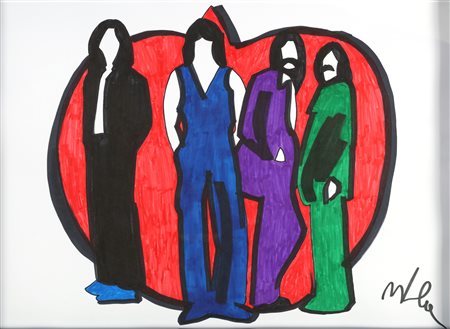 LODOLA MARCO (n. 1955) Senza titolo. Tecnica mista su cartoncino. Cm 42,00 x...