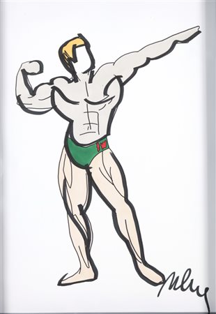 LODOLA MARCO (n. 1955) Senza titolo. Tecnica mista su cartoncino. Cm 29,00 x...