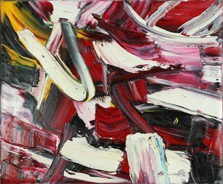 DE LUTTI PIERLUIGI (n. 1959) Sole rosso. Olio su tela . Cm 60,00 x 50,00....