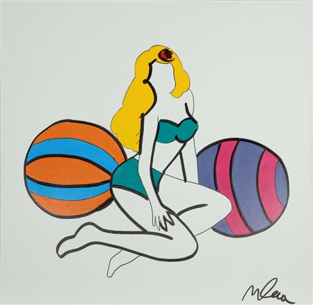 LODOLA MARCO (n. 1955) Senza titolo. Smalti su tela. Cm 100,00 x 100,00....