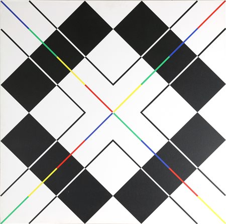 AUER ALFRED (1937 - 2012) Senza titolo. 1987. Acrilico su tela. Cm 100,00 x...