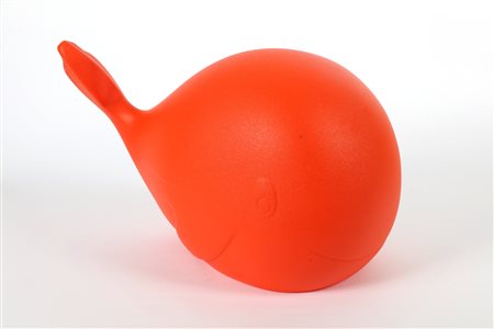 RIZZETTI CARLO (n. 1969) The Rainbow Whale Arancione. Plastica dura colorata....