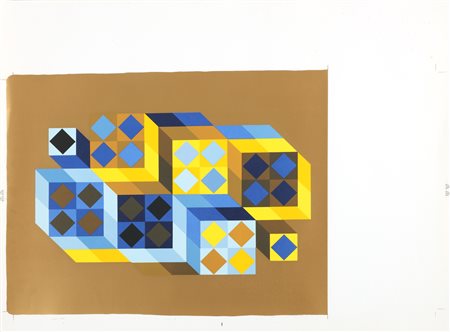 VASARELY VICTOR (1906 - 1997) Senza titolo. Serigrafia. Cm 47,00 x 64,00....