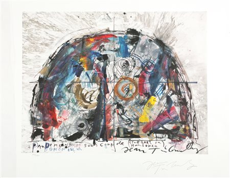 TINGUELY JEAN (1925 - 1991) Senza titolo. Litografia. Cm 80,00 x 66,00....