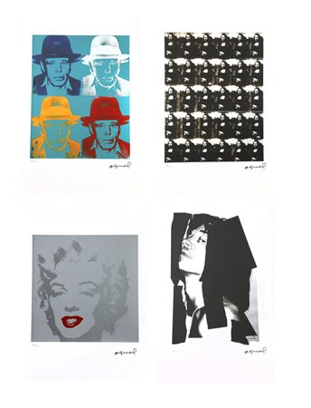 WARHOL ANDY (1928 - 1987) Lotto composto da n.4 fogli. Litografia. Cm 37,00 x...