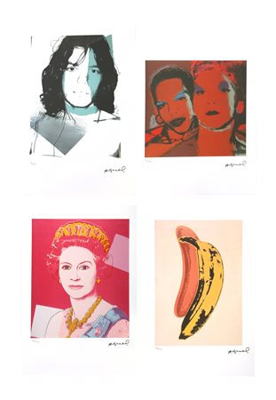 WARHOL ANDY (1928 - 1987) Lotto composto da n.4 fogli. Litografia. Cm 37,00 x...