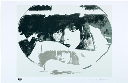 FIORONI GIOSETTA (n. 1932) Doppio Liberty Grey. Serigrafia polimaterica e...