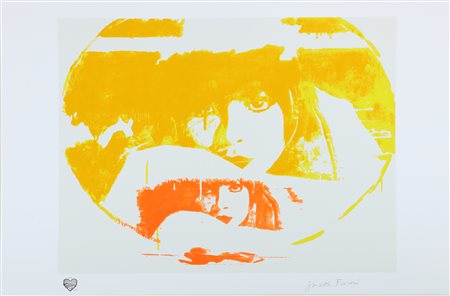 FIORONI GIOSETTA (n. 1932) Doppio Liberty Yellow. Serigrafia polimaterica e...