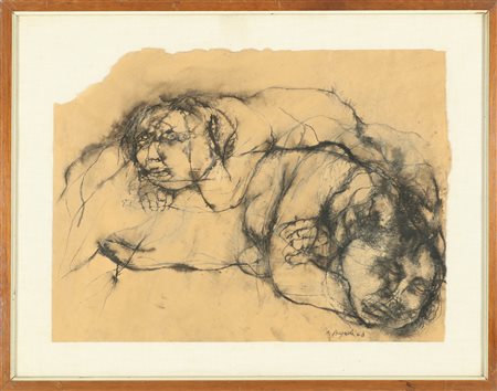 STAGNOLI ANTONIO (1922 - 2015) Senza titolo. 1963. Tecnica mista su carta. Cm...