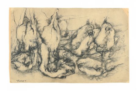 STAGNOLI ANTONIO (1922 - 2015) Senza titolo. 1963. China su carta. Cm 48,50 x...