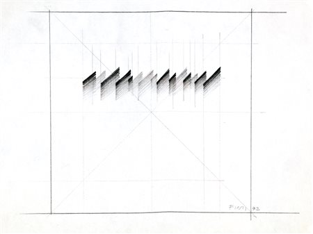 FINZI ENNIO (n. 1931) Senza titolo. 1972. Matita su carta. Cm 30,00 x 17,00....