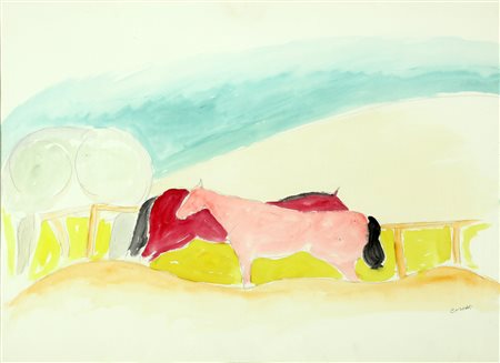 CESETTI GIUSEPPE (1902 - 1990) Senza titolo. Tecnica mista su carta. Cm 74,00...