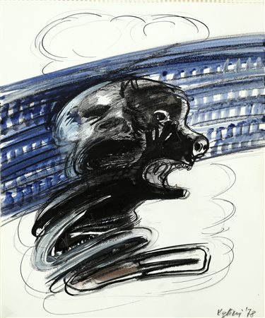 VAGLIERI TINO (1929 - 2000) Senza titolo. 1978. Tecnica mista su carta. Cm...