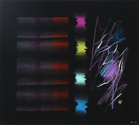 FINZI ENNIO (n. 1931) Senza titolo. Tecnica mista su cartoncino. Cm 35,00 x...