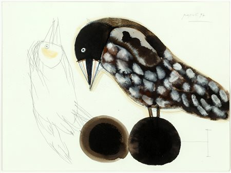 POZZATI CONCETTO (n. 1935) Senza titolo. 1997. Tecnica mista su carta. Cm...