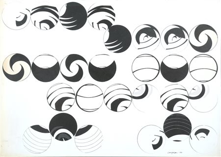 CAMPESAN SARA (n. 1924) Senza titolo. 1974. Tecnica mista su carta. Cm 70,00...