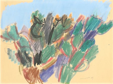 MORLOTTI ENNIO (1910 - 1992) Senza titolo. 1969. Pastello su carta. Cm 30,00...