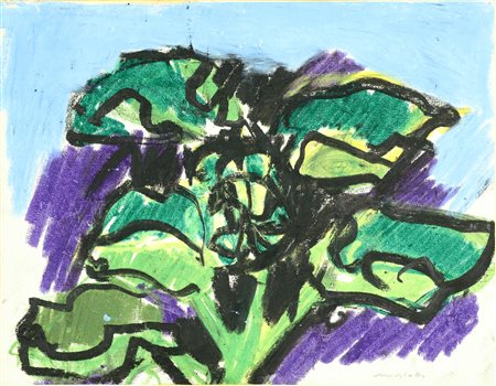 MORLOTTI ENNIO (1910 - 1992) Cactus. 1971. Tecnica mista su carta. Cm 35,00 x...