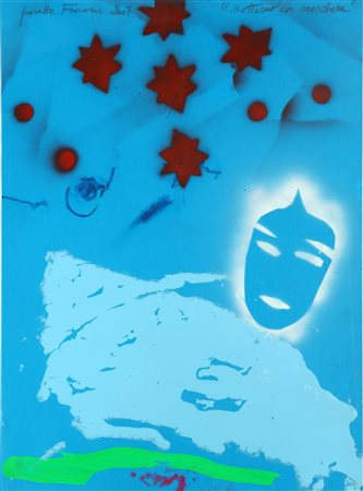 FIORONI GIOSETTA (n. 1932) Notturno con maschera. 2007. Tecnica mista su...
