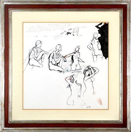 GUTTUSO RENATO (1912 - 1987) Senza titolo. 1984. China su carta. Cm 48,00 x...