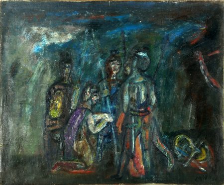 PAJETTA GUIDO PAOLO (1898 - 1987) Senza titolo. 1950. Olio su tela . Cm 62,00...