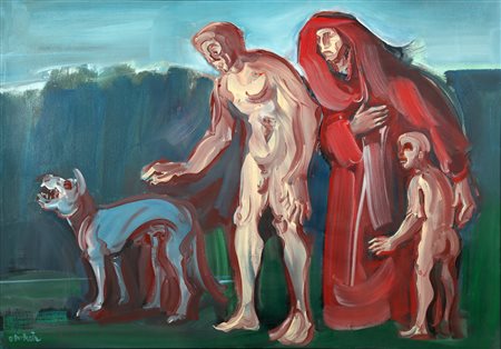 DI PRATA OSCAR (1910 - 2006) Senza titolo. Olio su tela . Cm 100,00 x 70,00....