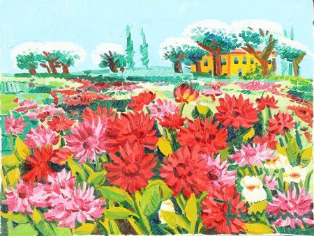 FACCINCANI ATHOS (n. 1951) Campitura di fiori. 2006. Olio su tela . Cm 40,00...