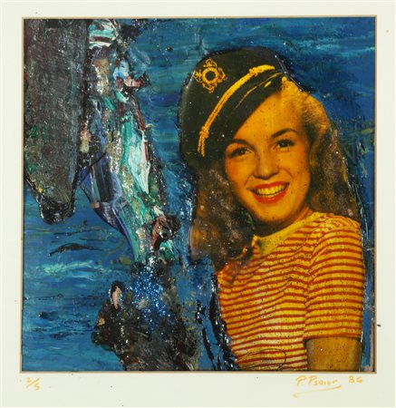 PSAIER PIETRO (1939 - 2004) Norma Jean. 1986. Serigrafia polimaterica. Cm...