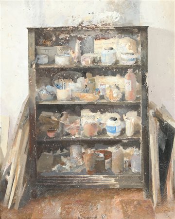 MASSAGRANDE MATTEO (n. 1959) Credenza. 2007. Tecnica mista su tavola. Cm...