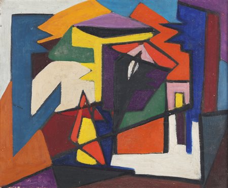 BORDONI ENRICO (1904 - 1969) Composizione. 1946. Olio su tela . Cm 55,00 x...