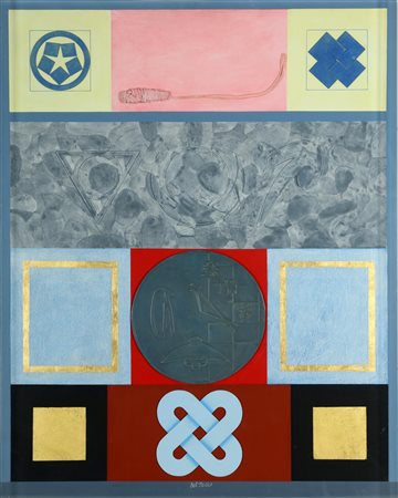 DEL PEZZO LUCIO (n. 1933) Shrine II. Tecnica mista su tavola. Cm 60,00 x...