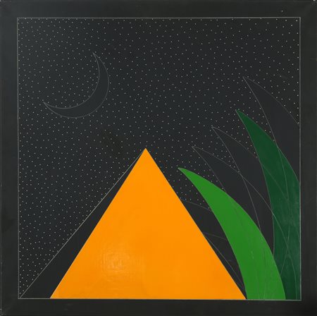 ANGELI FRANCO (1935 - 1988) Oasi. 1988. Tecnica mista su tela. Cm 90,00 x...