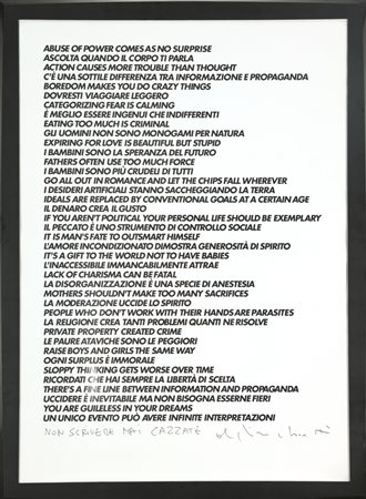 CATTELAN MAURIZIO (n. 1960) Ho incontrato Alighiero Boetti alla Biennale di...