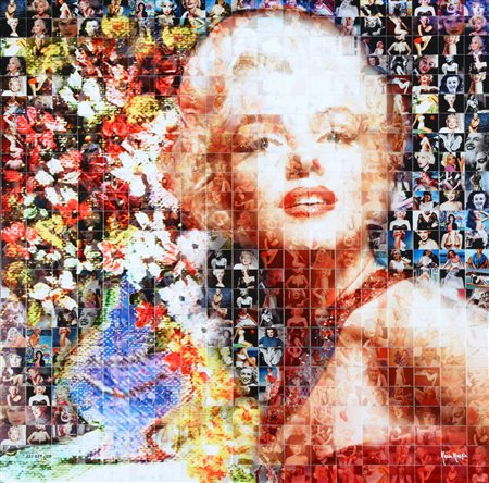 MURGIA MARIA (n. 1935) Omaggio a Marilyn Monroe. Fotomosaico digitale. Cm...