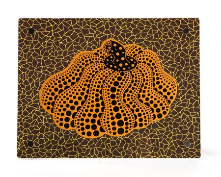 KUSAMA YAYOI (n. 1929) Pumpkin. Serigrafia su tessuto. Cm 26,00 x 20,00. Per...