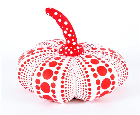 KUSAMA YAYOI (n. 1929) Pumpkin. Tessuto. Cm 16,00 x 27,00. Firma a stampa...