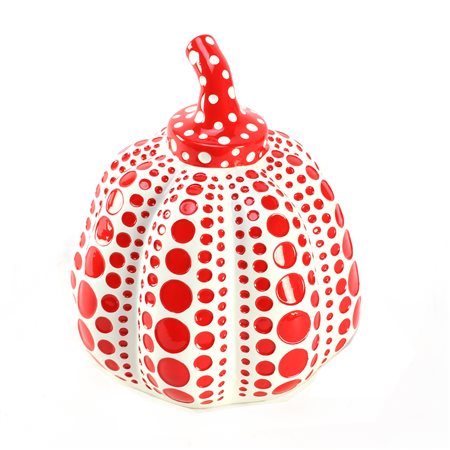 KUSAMA YAYOI (n. 1929) Mini Pumpkin (Red). Resina dipinta. Cm 8,50 x 10,00....