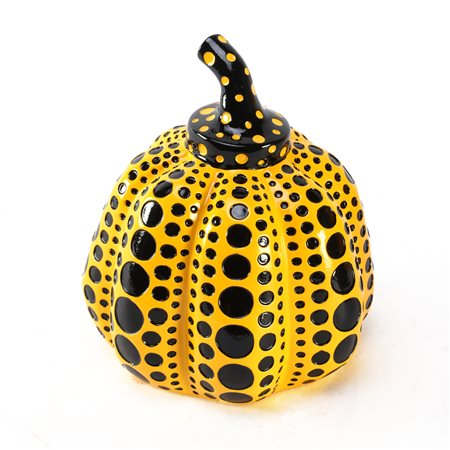 KUSAMA YAYOI (n. 1929) Mini Pumkin (Yellow). . Resina dipinta. Cm 8,50 x...