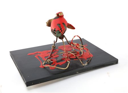 AUBERTIN BERNARD (1934 - 2015) Ventilatore. 2010. Tecnica mista su tavola. Cm...