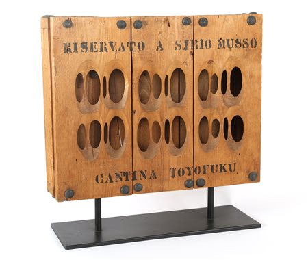 TOYOFUKU TOMONORY (n. 1925) Senza titolo. Ferro, legno. Cm 50,00 x 53,00 x...