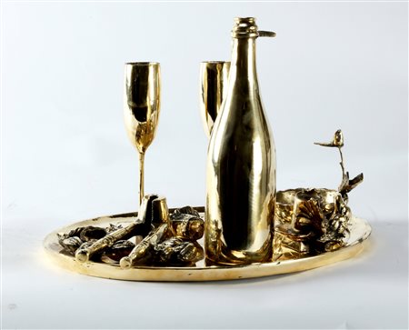 SPOERRI DANIEL (n. 1930) L'heure bleue. 1991. Scultura in bronzo fuso a cera...